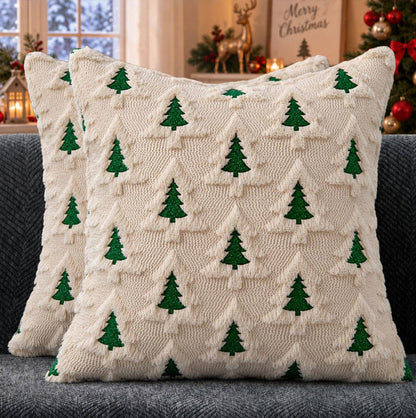2 Pack 45x45cm Polyester Christmas Decorative Throw Pillow Covers - Green