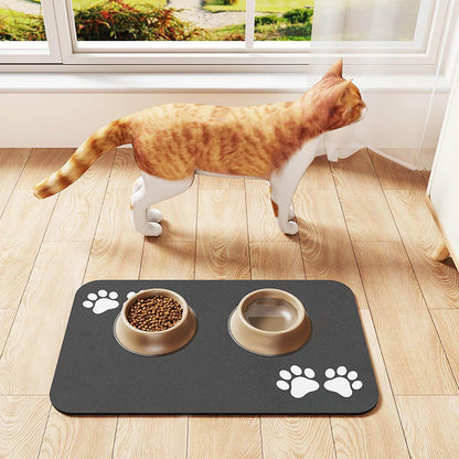 Pet Quick Dry Food Mat Absorbent Dog Feeding Mat for Food and Water Style 2