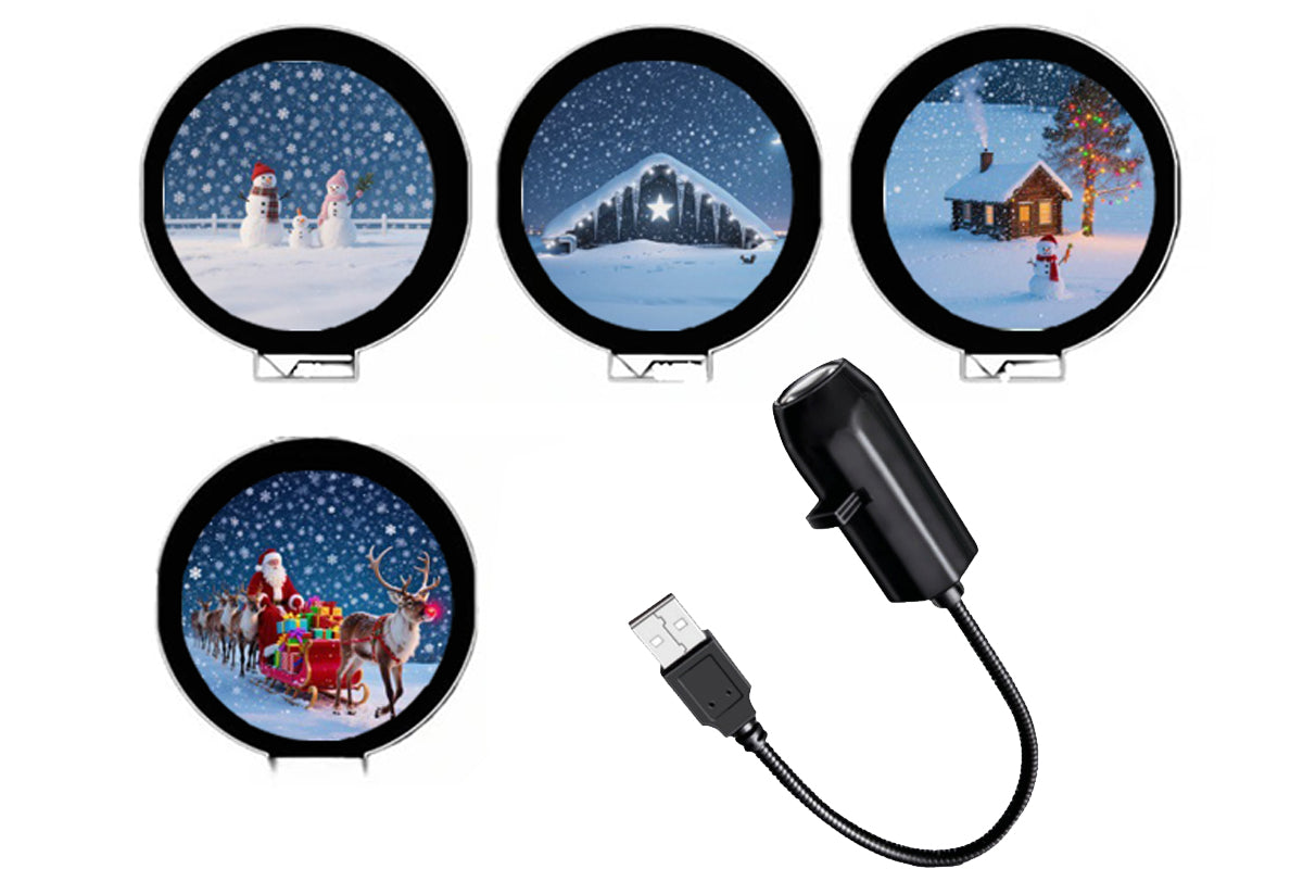 USB Powered Christmas Projector Light - 4 Slides