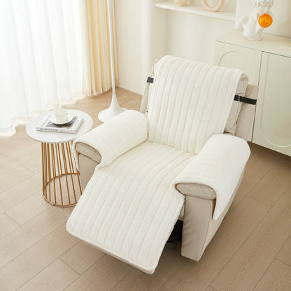 Home Plush Recliner Slipcover Armchair Cover for Recliner Chairs Furniture Beige