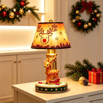 Christmas Table Lamp Vintage Resin Desk Light - Reindeer