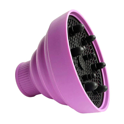 Foldable Silicone Hair Dryer Diffuser for Universal 4 to 5cm Nozzles - Purple