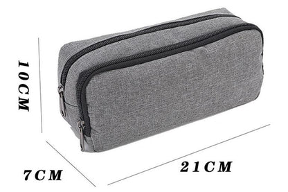 Large Capacity Pencil Case Pen Bag Organizer School Office Cosmetic Stationery Storage -Grey