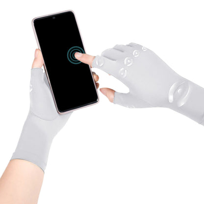 Half Finger Compression Gloves ââ‚?Carpal Tunnel & Joint Support for Typing White