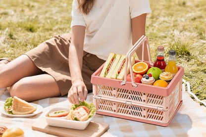 Portable Foldable Storage Basket-Pink