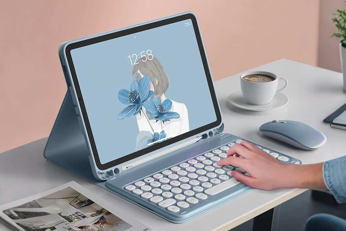 Bluetooth Touchpad for Samsung Galaxy Tab A9 / A9 Plus Detachable Keyboard -Blue