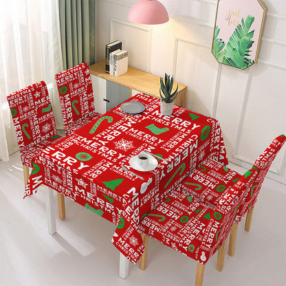 2Pcs Set Christmas Dining Chair Covers Stretch Xmas Chair Slipcovers Protector Washable Holiday Party Decor Style 2