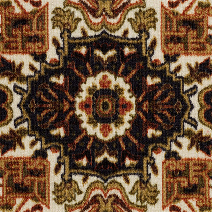 Crystal Velvet Vintage Boho Rug Non-Slip Floor Carpet for Bedroom Dining Room-Brown