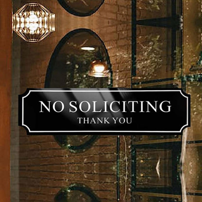2Pcs No Soliciting Sign for House, Home, and Office No Solicitation Sign White