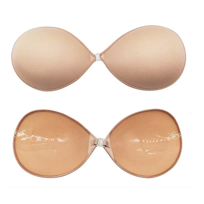 3 Pairs Adhesive Invisible Bra Strapless Push Up Bra Backless Silicone Bra Women-Nude