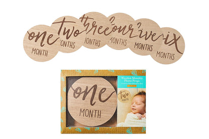 6Pcs 10CM Wooden Milestone Cards For Kids Announcement And Milestone