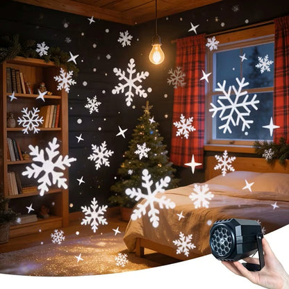5V USB Christmas Holiday Projector Light for Indoor Outdoor Decor - Snowflake
