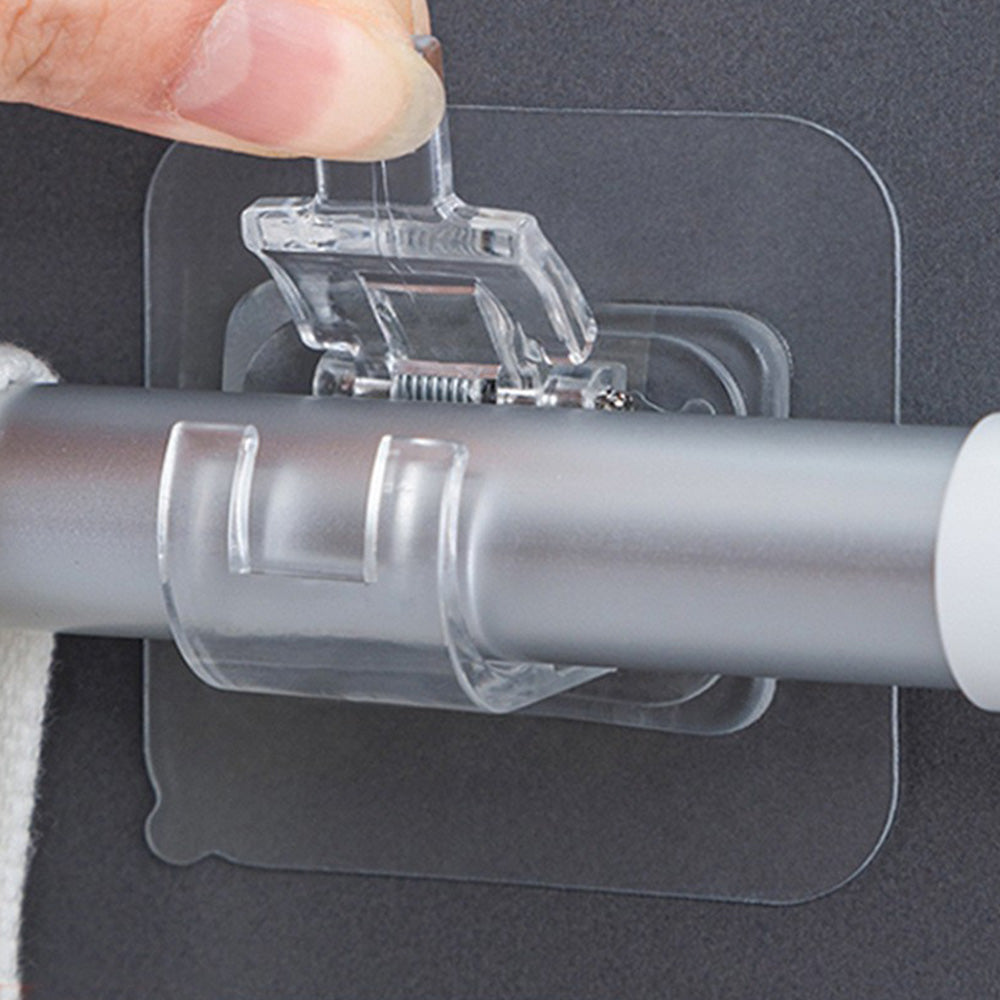 10 Pcs No Drill Curtain Rod Holder-Clear