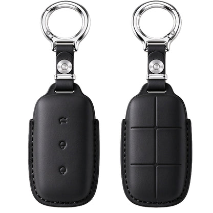 Leather Key Fob Cover Fit for Geely Galaxy E5 EX5 - Black