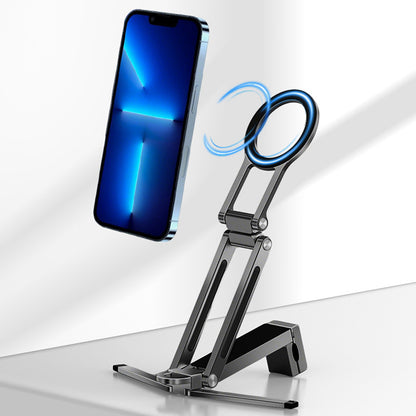 360 Degree Rotating Tripod Adjustable Aluminum Magnetic Phone Tripod for Android iPhone 12 to 17-Black