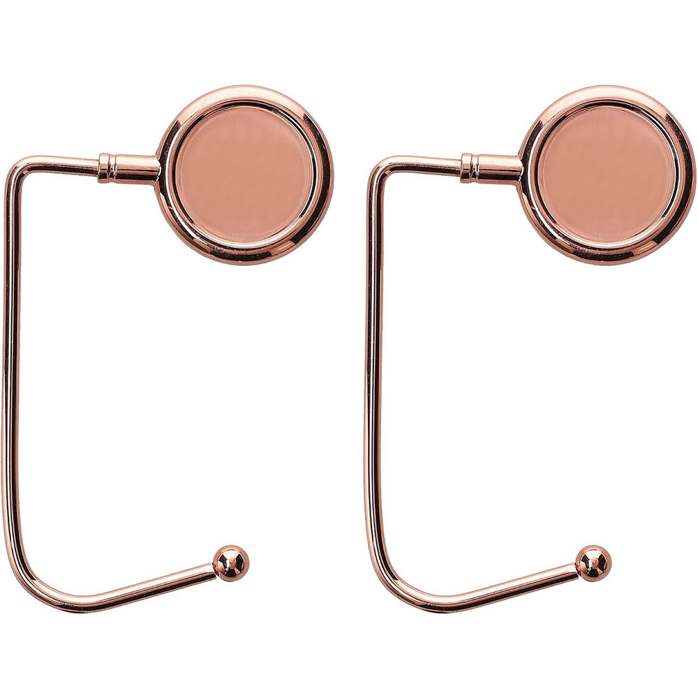 2 Pack 30mm Metal Straight Hooks for Christmas Stockings and Bags - Rose Gold