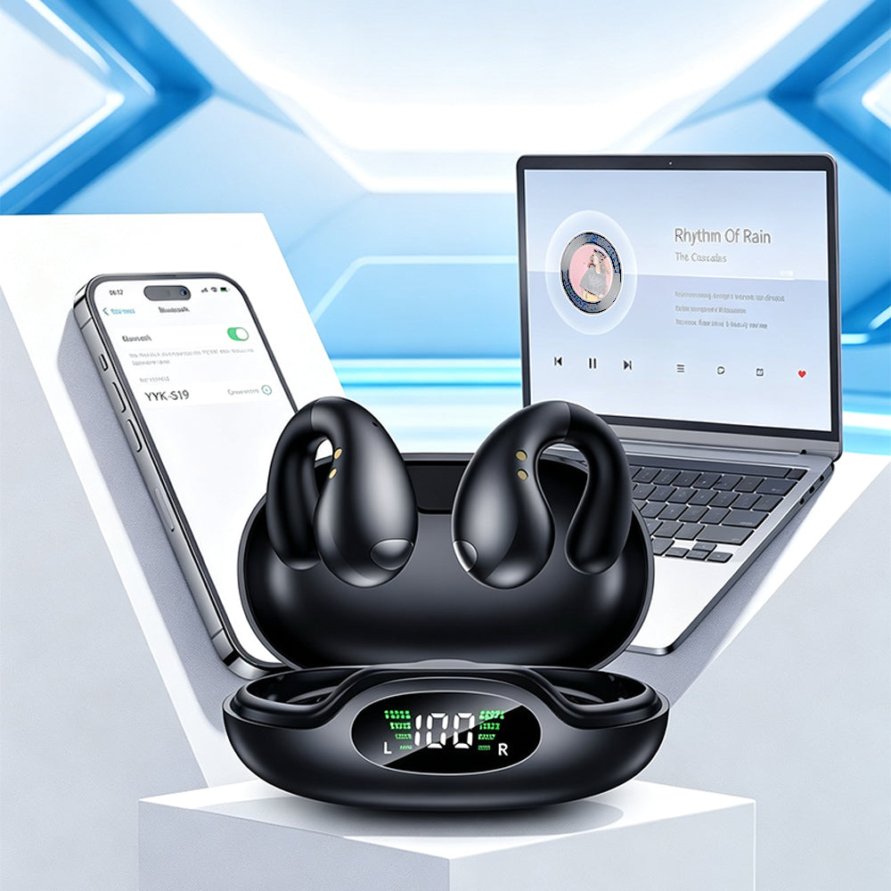 Open Ear Earbuds Wireless Air Conduction Bluetooth Earbuds - Black