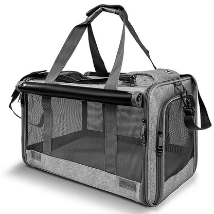 Pet Carrier for Large Cats Washable Dog Carrier Privacy Protection for Travel-grey