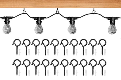 20PCS Q Hanger Hooks with security Buckle Windproof Screw Hooks for Lights Plants