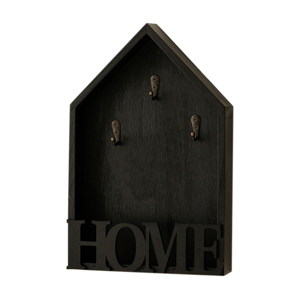 Vintage Key Holder Wall Mount with 3 Hooks Key Rack - Black