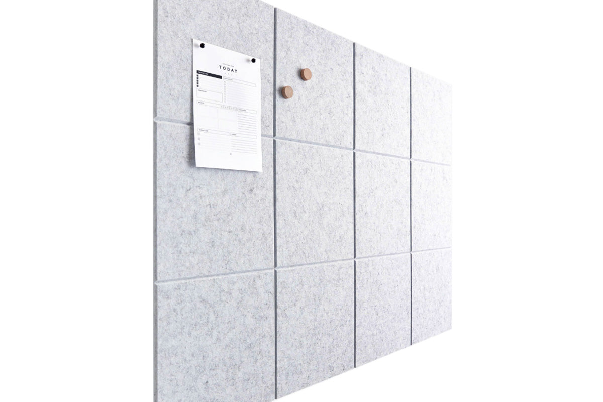 12 Piece Large Felt Bulletin Boards - Grey