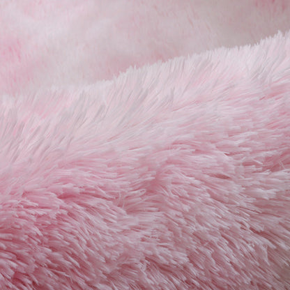 Round Plush Area Rug-Pink