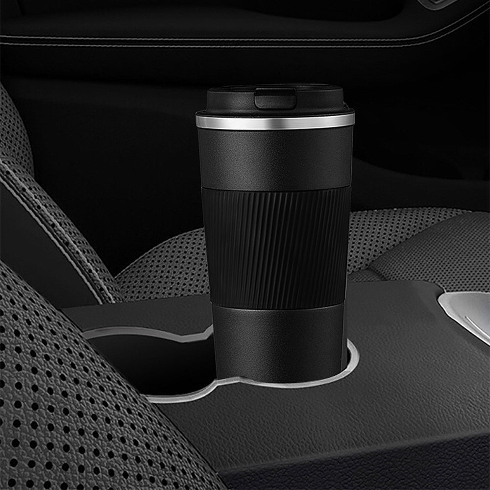 Stainless Steel Vacuum Insulated Coffee Mug Thermal Cup With Splash Proof Sliding Lid-Black