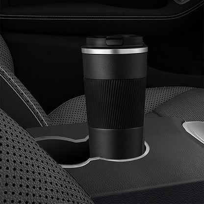 Stainless Steel Vacuum Insulated Coffee Mug Thermal Cup With Splash Proof Sliding Lid-Black