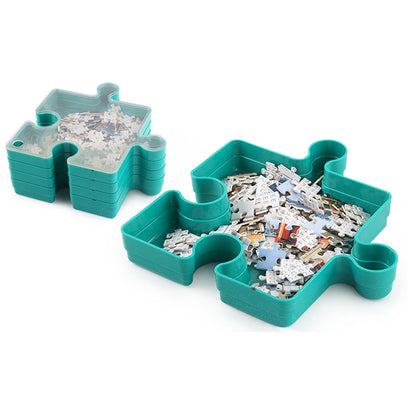 6 Layer Puzzle Storage Organizer Box Stackable Sorting Trays for 1000 Pieces-Green
