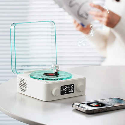 Wireless Waves Vinyl Player Mini Bluetooth Speaker Vinyl Record Player White