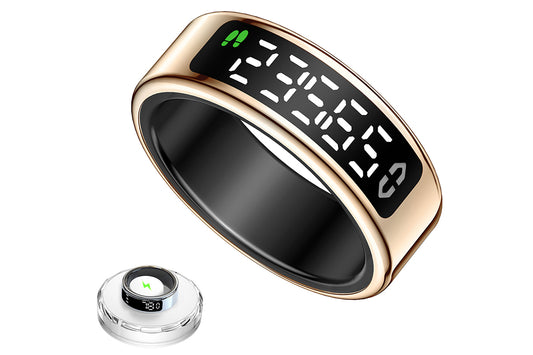 Smart Ring Health Tracker Waterproof Fitness Rings for Heart Rate Sleep-Gold