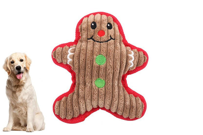 Christmas Squeaky Plush Soft Dog Toys Interactive Durable Dog Chew Toys-Snowman