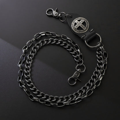 Punk Pant Chain Key Jean Wallet Chain - Double-layer Black