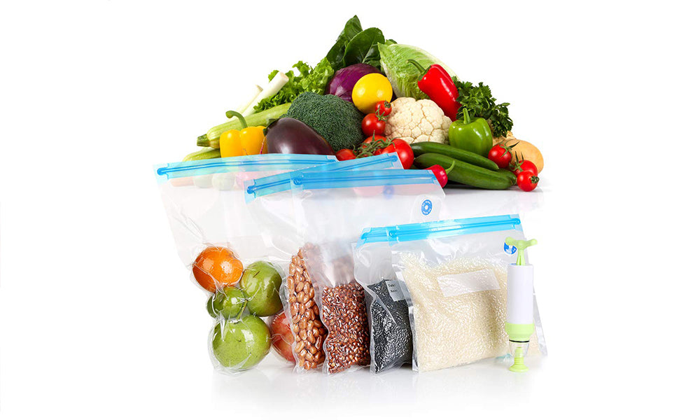 20Pcs Reusable Vacuum Sealer Bags with Manual Pump