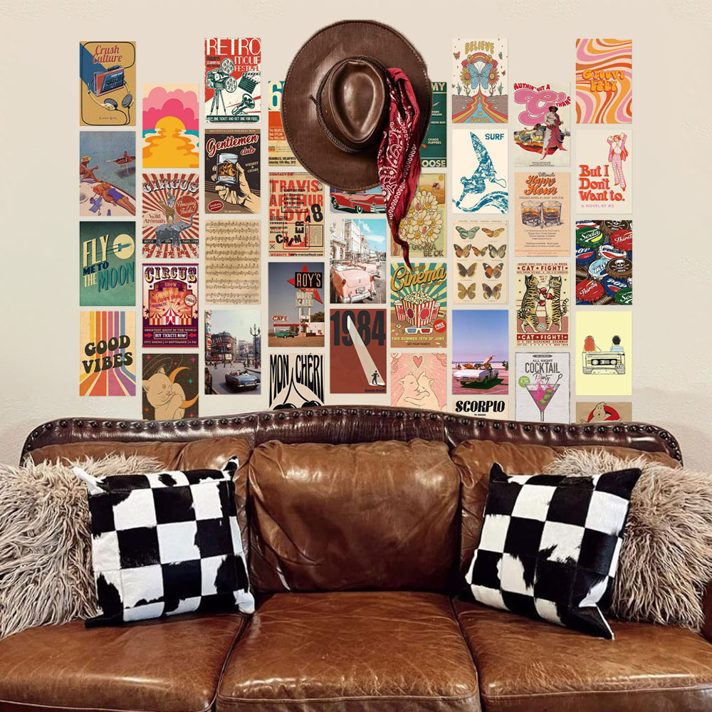 Set of 50Pcs Y2k Retro Posters Aesthetic Wallpaper Downtown Girl Room Decor