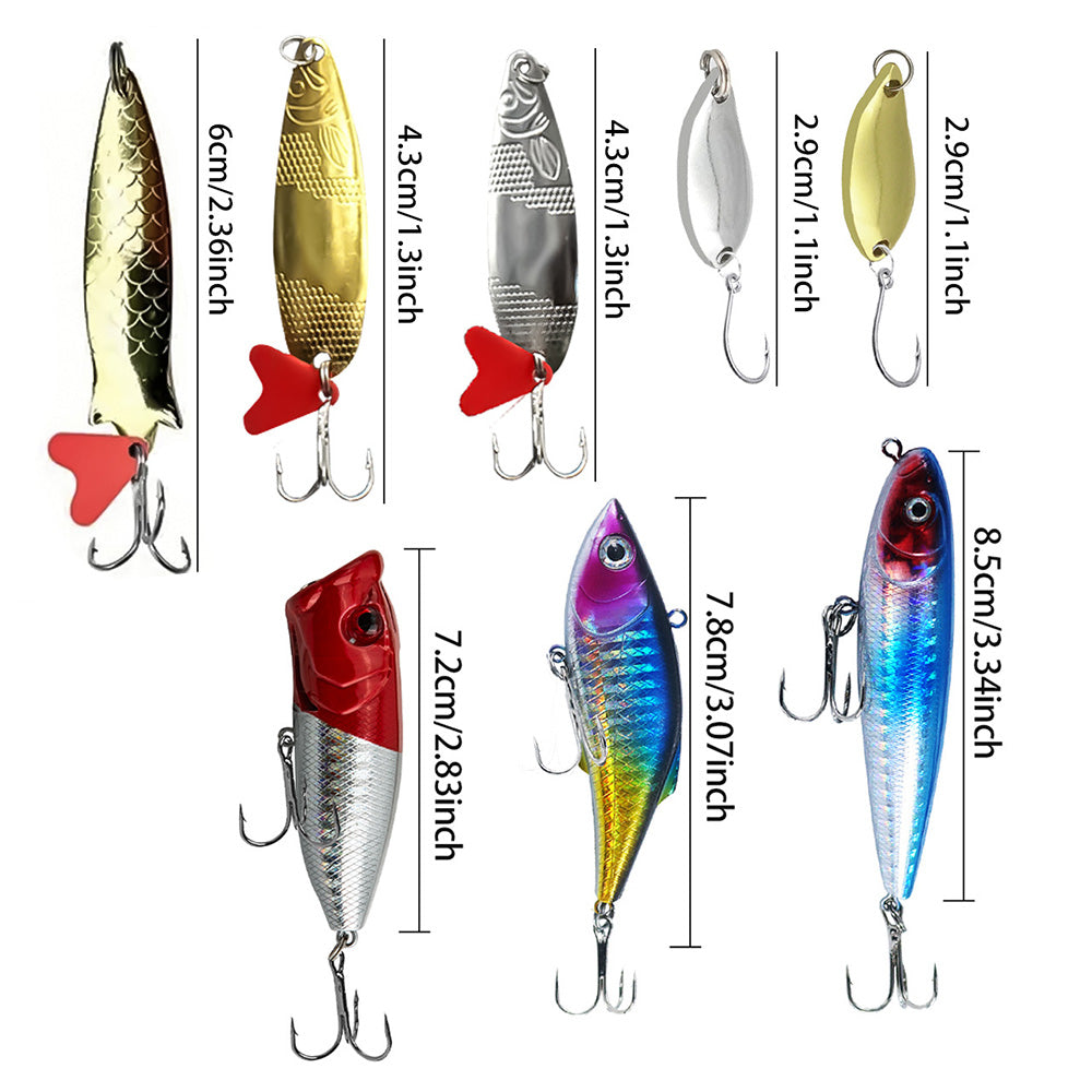 Bass Trout Salmon Fishing Lures Kit ¨C Baits & Tackle Fishing Accessories Set Purple