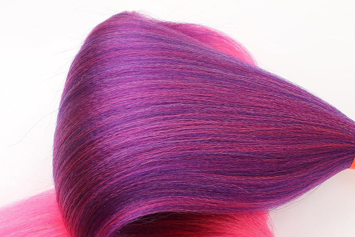 4Pcs Pre Stretched Hair Extensions Synthetic Hair Extension for Cosplay-Purple