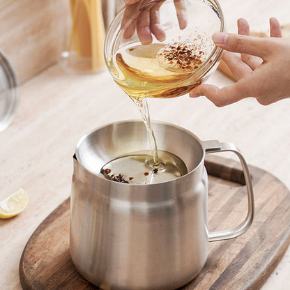 2L Stainless Steel Oil Filter Pot Versatile Oil Strainer Vessel Container Jug Storage Canwith Fryer Basket