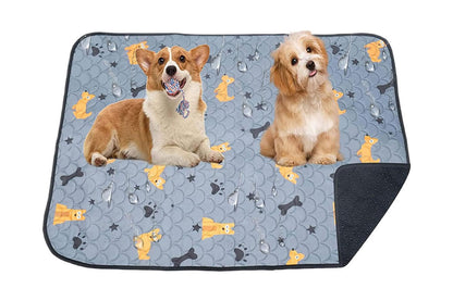 2Pcs Washable Pet Dog Training Pee Pad Reusable Absorbent Cushion Pet Pee Mat-Blue