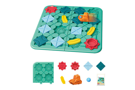 Toy STEM Board Game Logic Road Builder Brain Teasers Puzzles-1 Bulldozer and 3 Balls Type