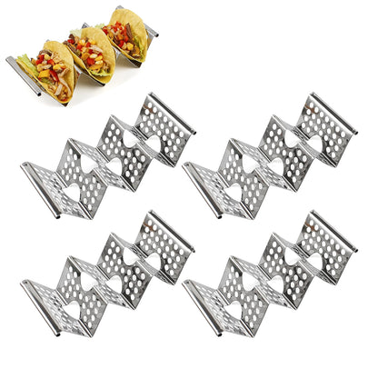 4PCS Stainless Steel Taco Holder Stand Holds 2 To 3 Tortillas