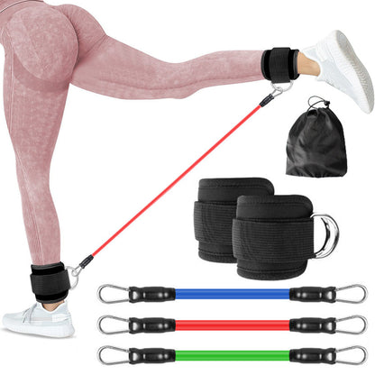 Resistance Bands Set for Legs & Glutes with Ankle Cuffs Home Gym Workout Black