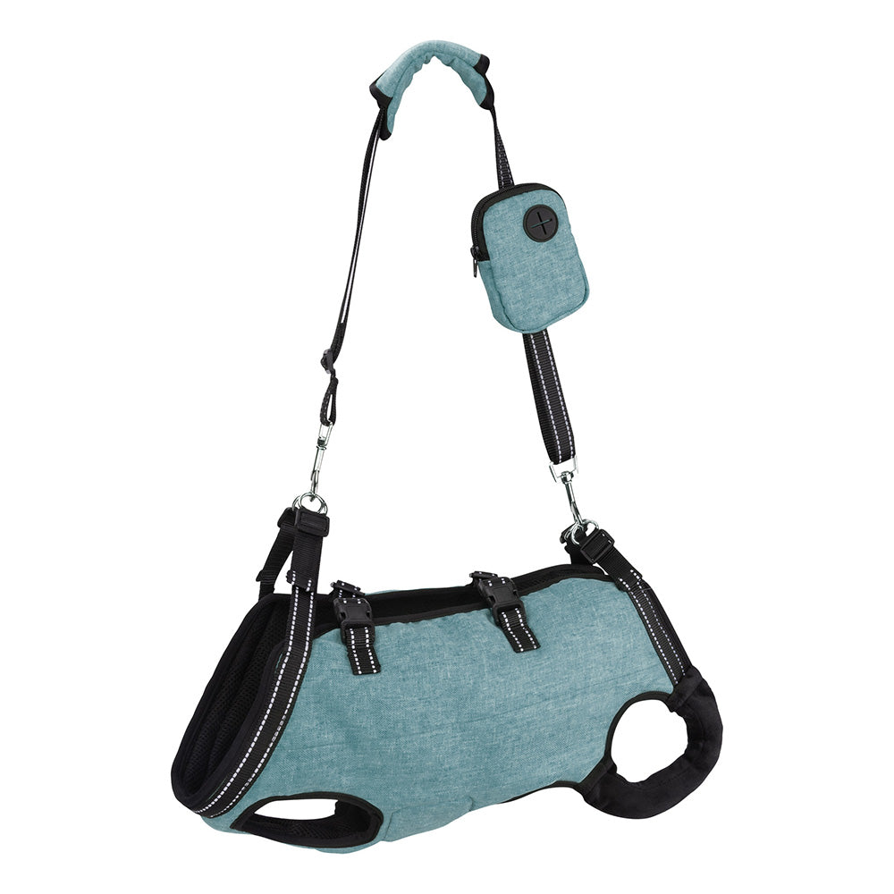 Pet Sling Carrier Bag Dog Puppy Lift Harness Vest Travel Tote Shoulder Bag -Green