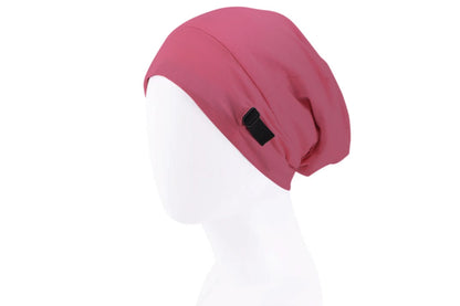 Sleeping Bonnet Hair Wrap Satin Cap Adjustable Night Soft Hat Headwear-Rose Red
