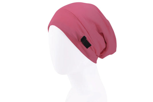 Sleeping Bonnet Hair Wrap Satin Cap Adjustable Night Soft Hat Headwear-Rose Red