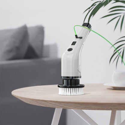 Cordless Electric Spin Scrubber Rechargeable Cleaning Brush with 7 Replaceable Brush Heads White