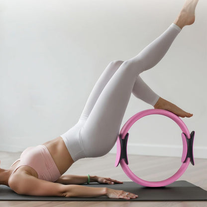 14Pcs Pilates Kit Pilates Equipment with Pilates Ring and Resistance Bands Socks-Pink