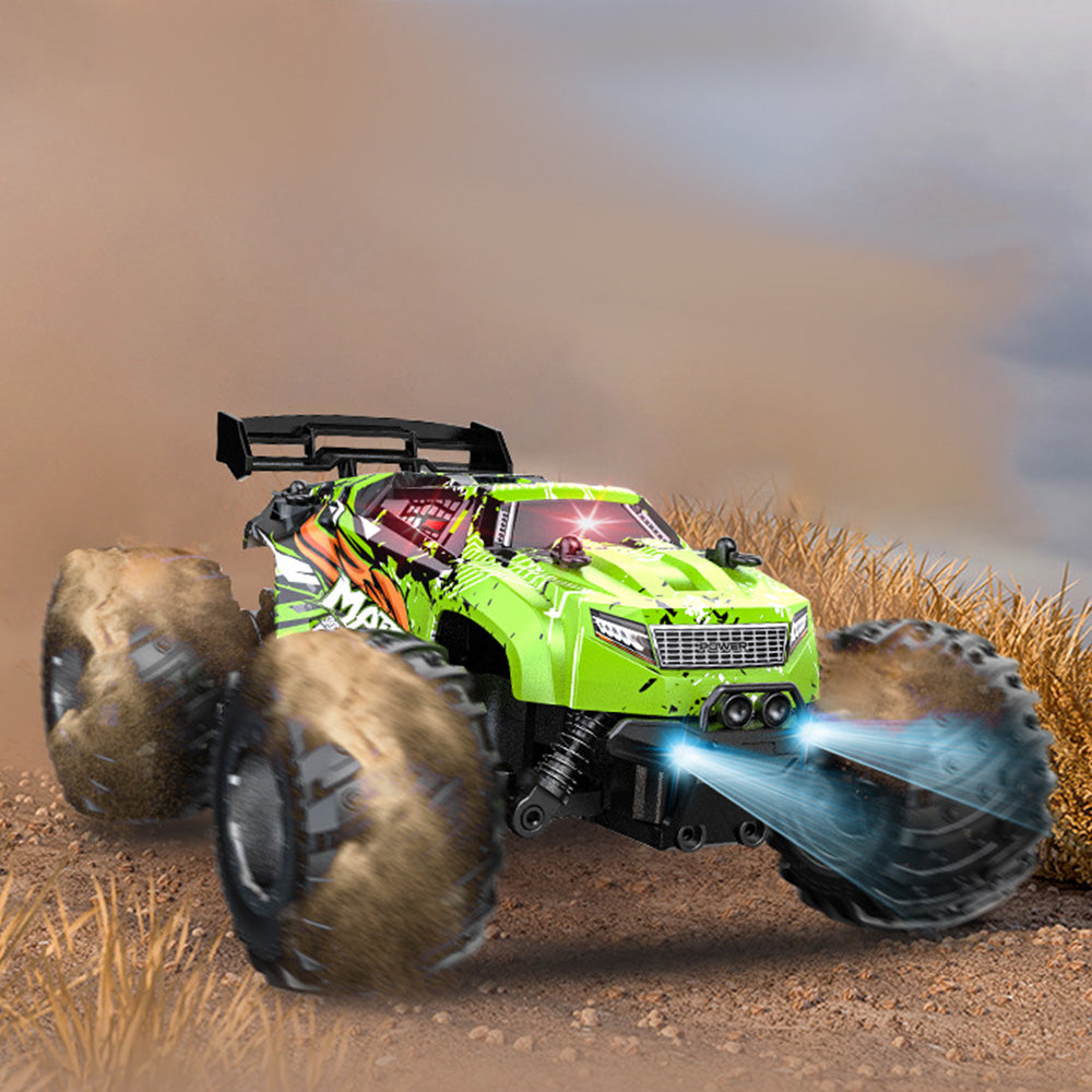 1:18 Scale Remote Control Car All-Terrain RC Truck with LED Lights Green