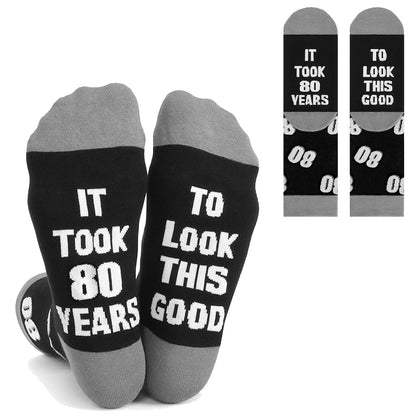 It Took Years Novelty Socks Gift for Men Birthday Funny Text Socks