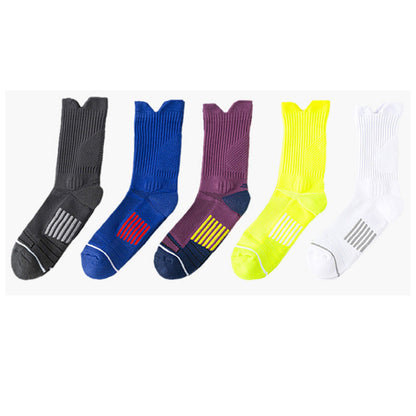 5 Pairs of Crew Compression Running Socks Anti-Blister Cushion Socks for Hiking Basketball